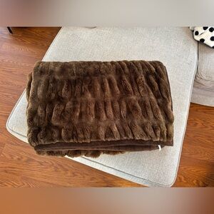 Pottery Barn Faux Fur Ruched Throw